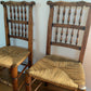 Set of Four Antique English Oak Spindle Back Dining Chairs