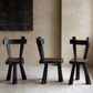 3 French Brutalist Ebonized chairs