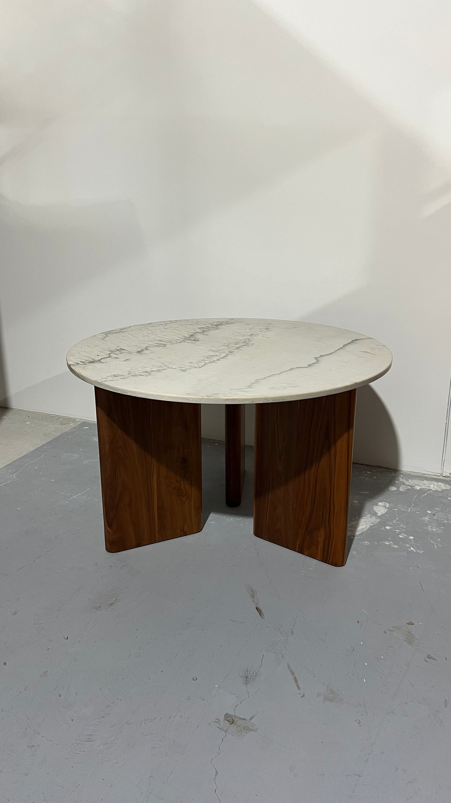 Custom Marble Desk with Walnut Legs