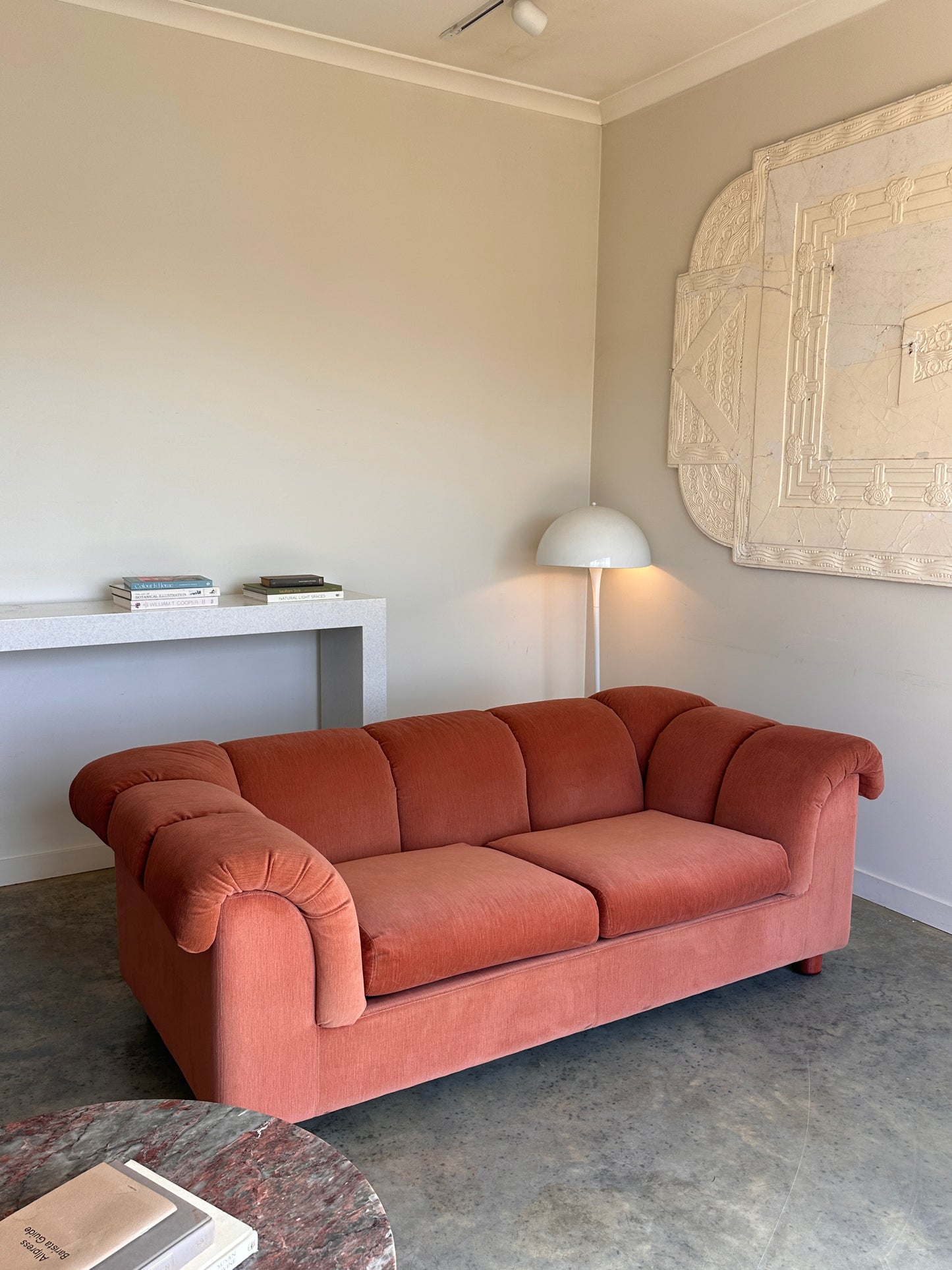 Vintage Dusty Pink Custom Made Sofas, 80's
