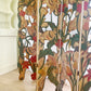 Unique Folk Hand Carved Botanical & Fish Folding Screen