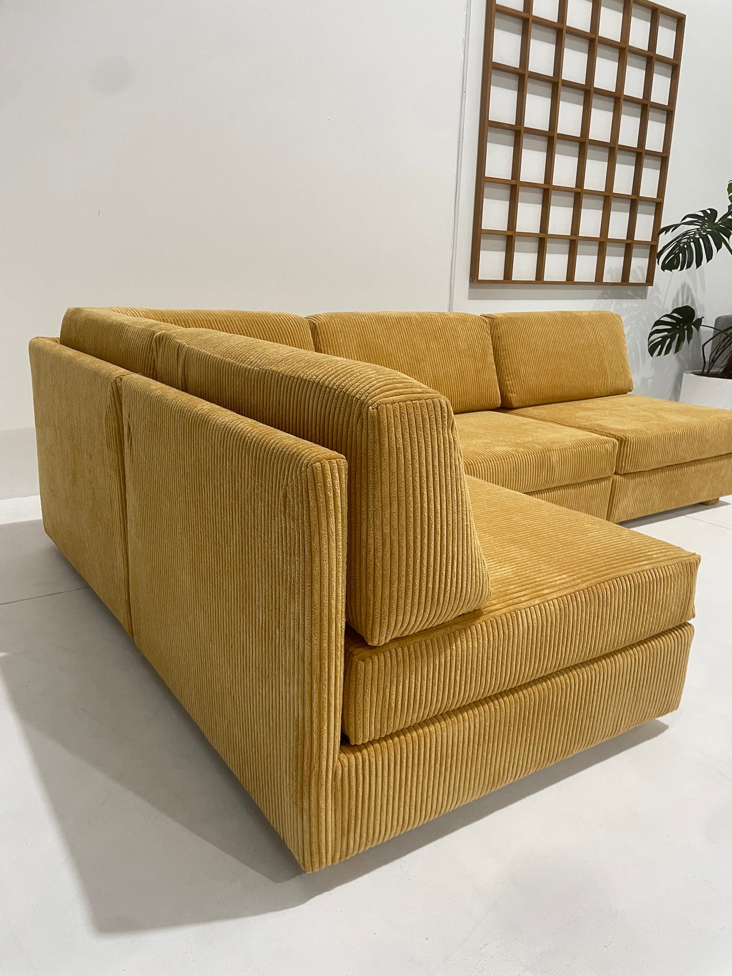 Yellow Corduroy Modular Sofa