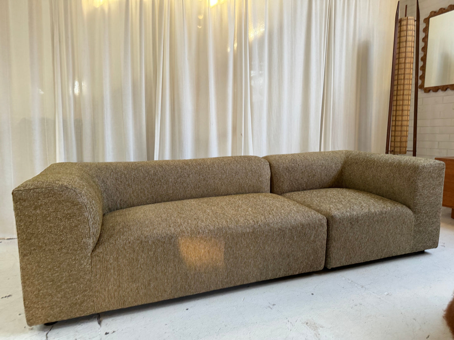Bespoke Vintage Olive Modular Sofa Set