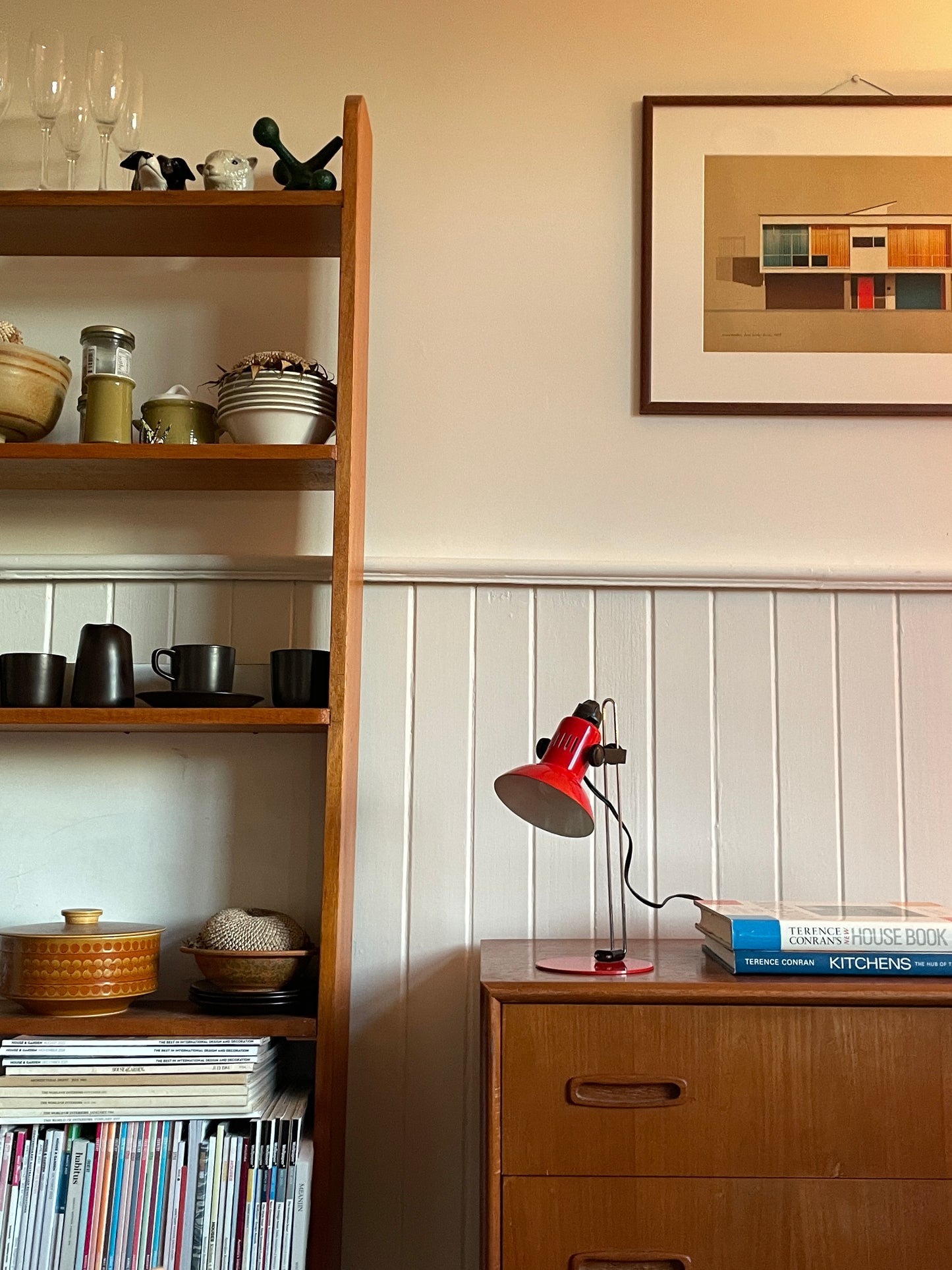 Vintage enamel desk lamps