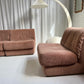 Vintage Dusty Pink Chenille Modular Sofa