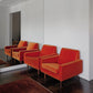 Pair Orange Velvet Parker Armchairs
