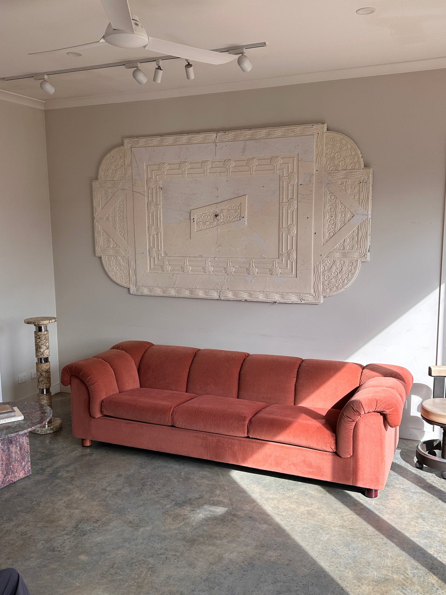 Vintage Dusty Pink Custom Made Sofas, 80's