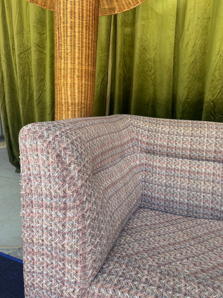 Vintage Pink Tweed Midcentury Modular Sofa, 60’s