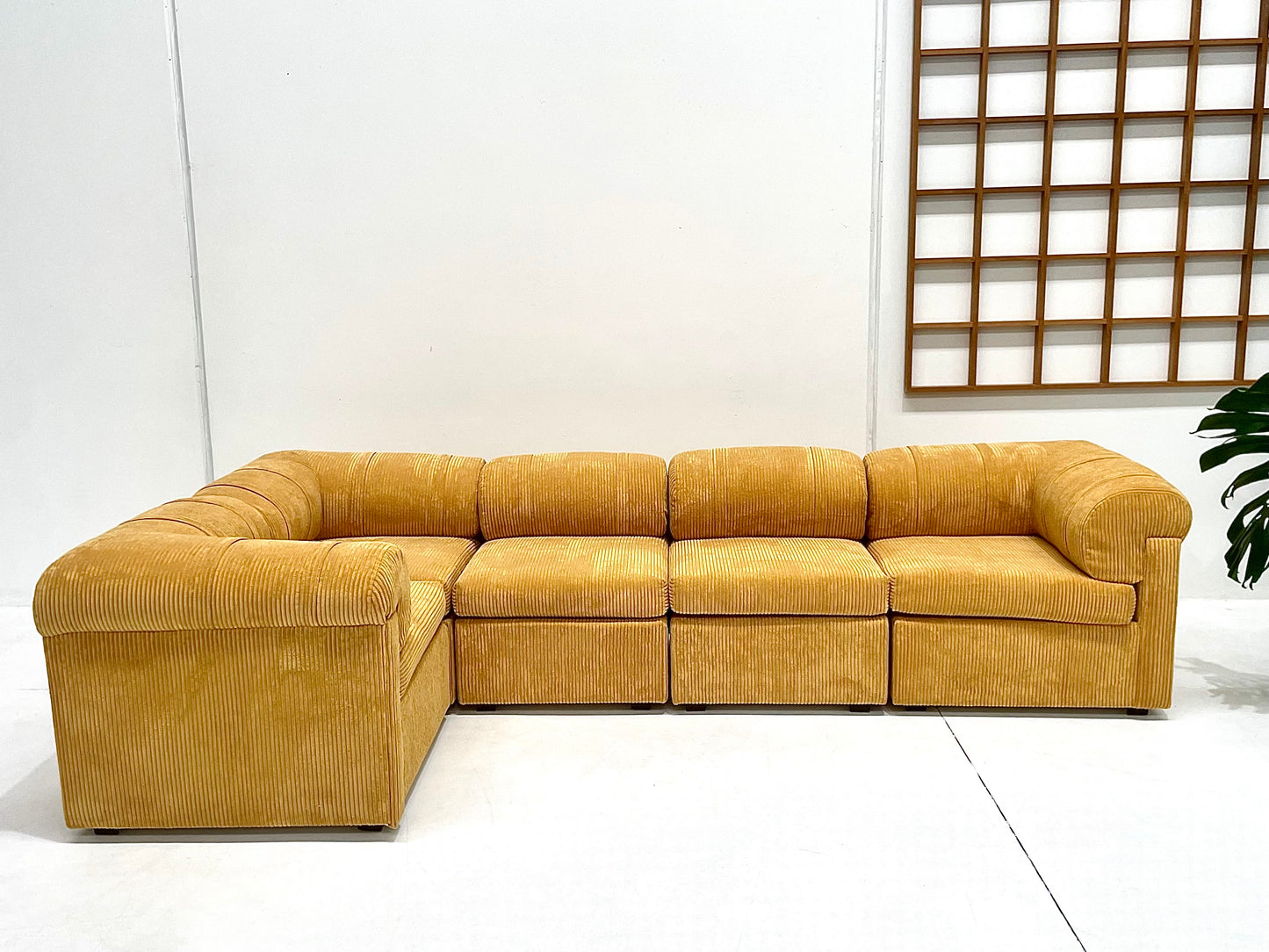 Yellow Corduroy Modular Sofa