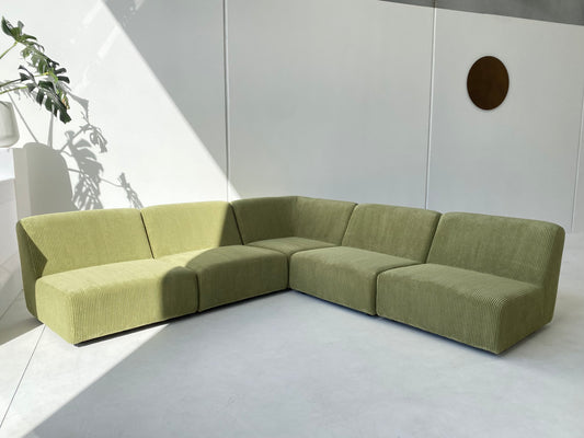 Green Corduroy Modular Sofa