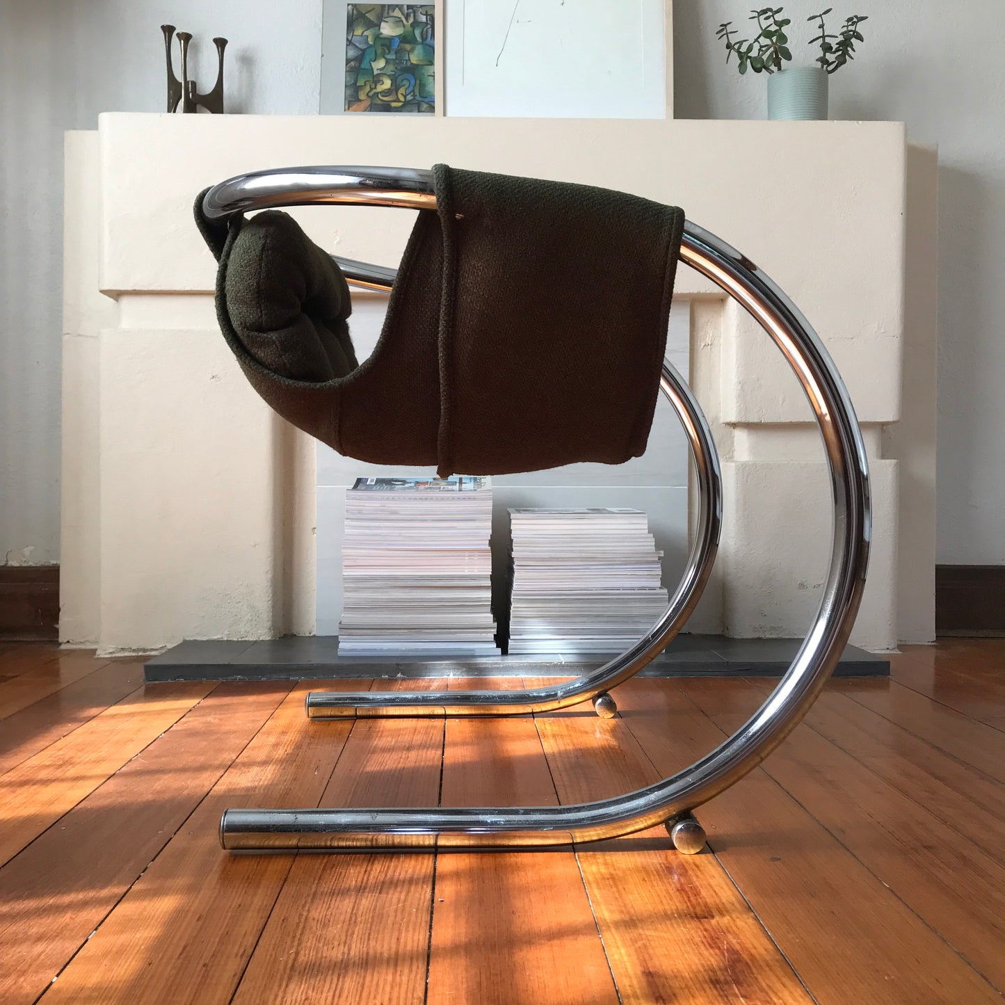 Byron Botker Chrome Cantilever Chair for Landes California, 1970s