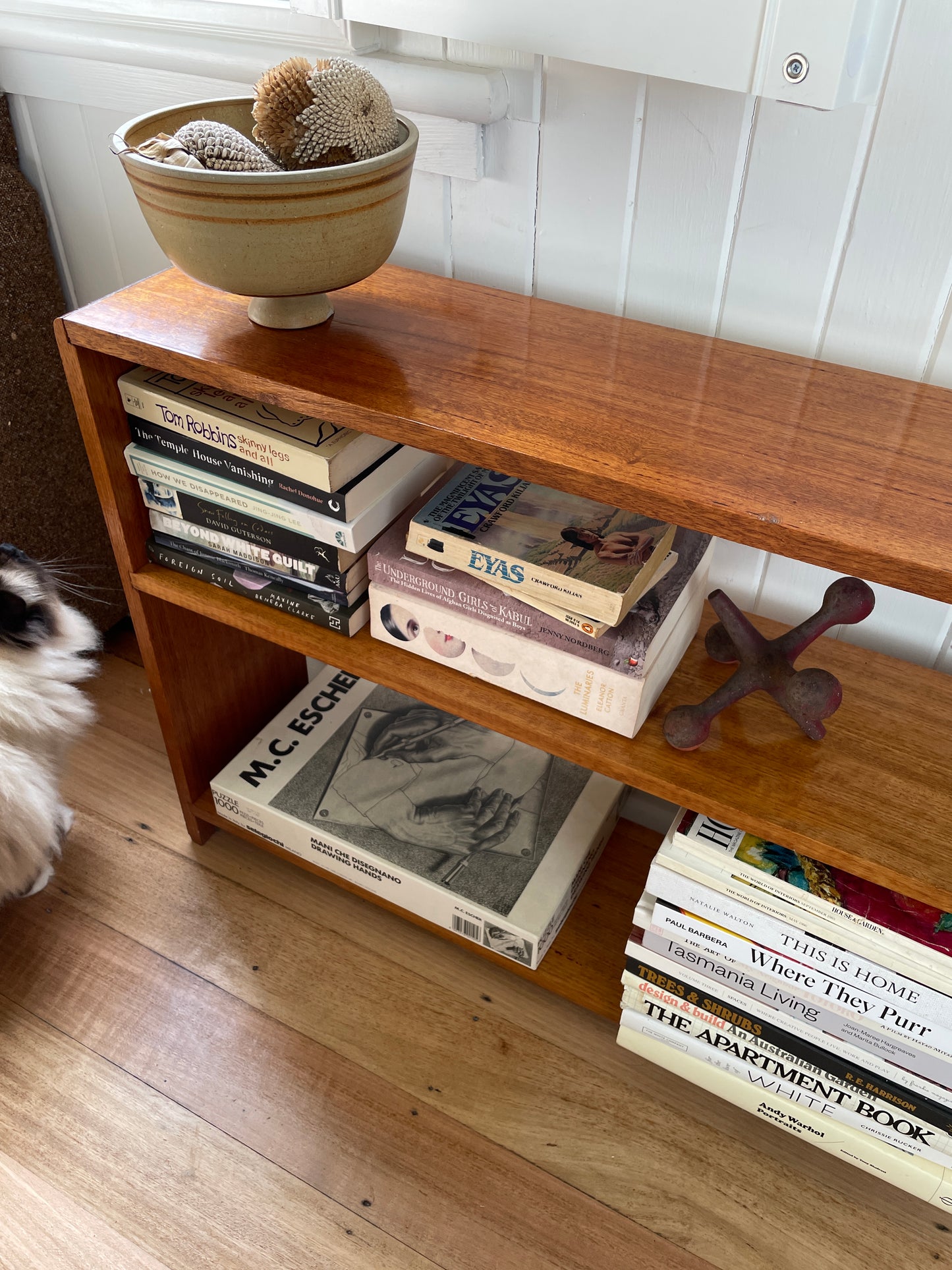 Vintage timber book shelf