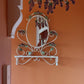 Vintage Tole Hand Painted Mirror with Shelf