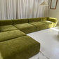 Bespoke Large Olive Velvet Modular Sofa Set