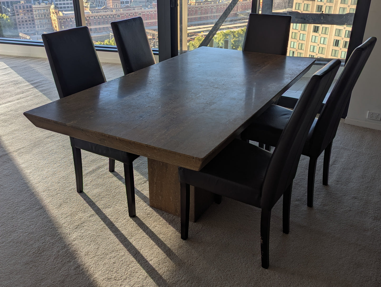 Italian Travertine Dining Table