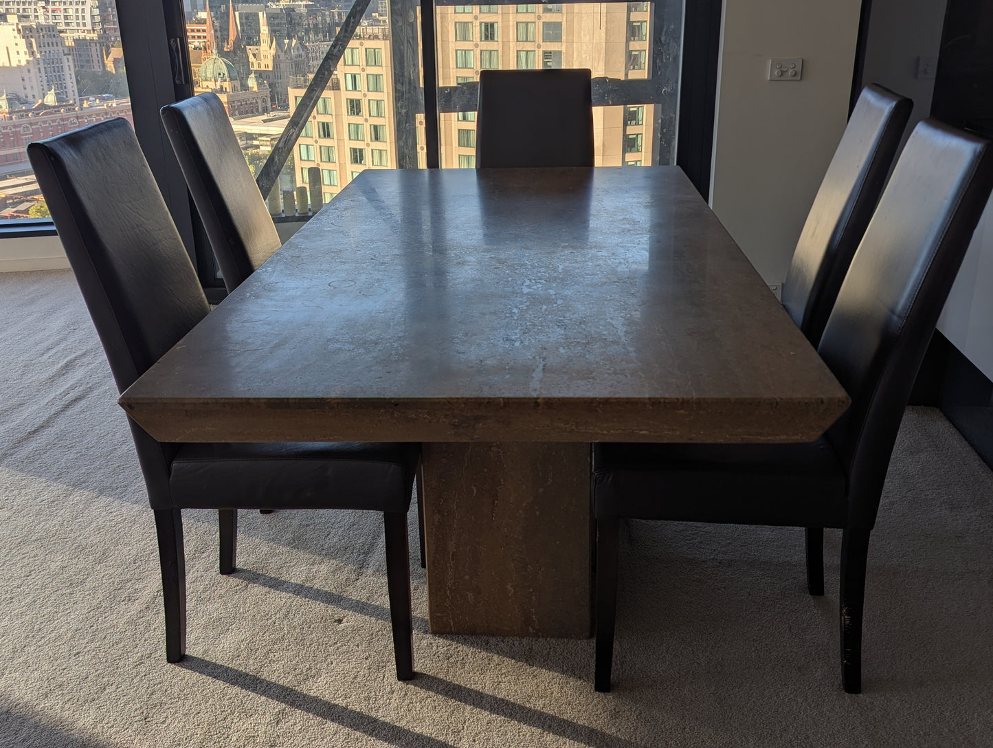 Italian Travertine Dining Table