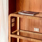 Vintage Glass and Wicker Console Table