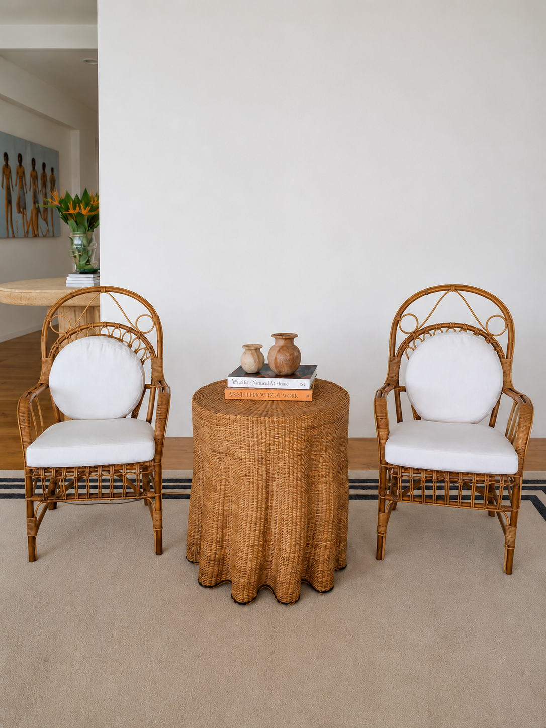 Pair of Vintage Rattan Armchairs