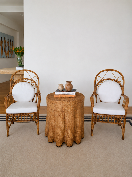 Pair of Vintage Rattan Armchairs