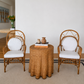 Sculptural Vintage Rattan Ghost Pedestal Table
