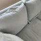 Blue Linen Ruffle Sofa