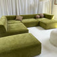 Bespoke Large Olive Velvet Modular Sofa Set