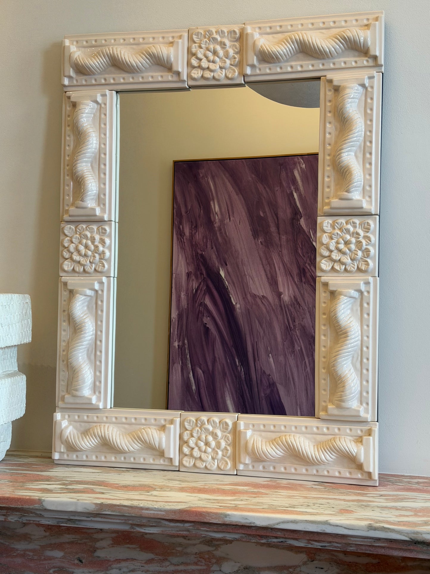 Vintage Ceramic Mirror