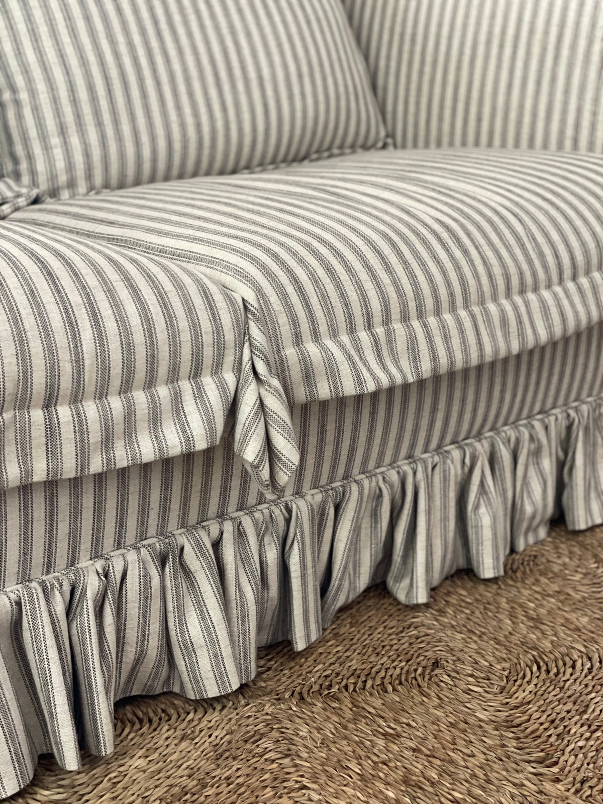 Striped Ruffle Sofa