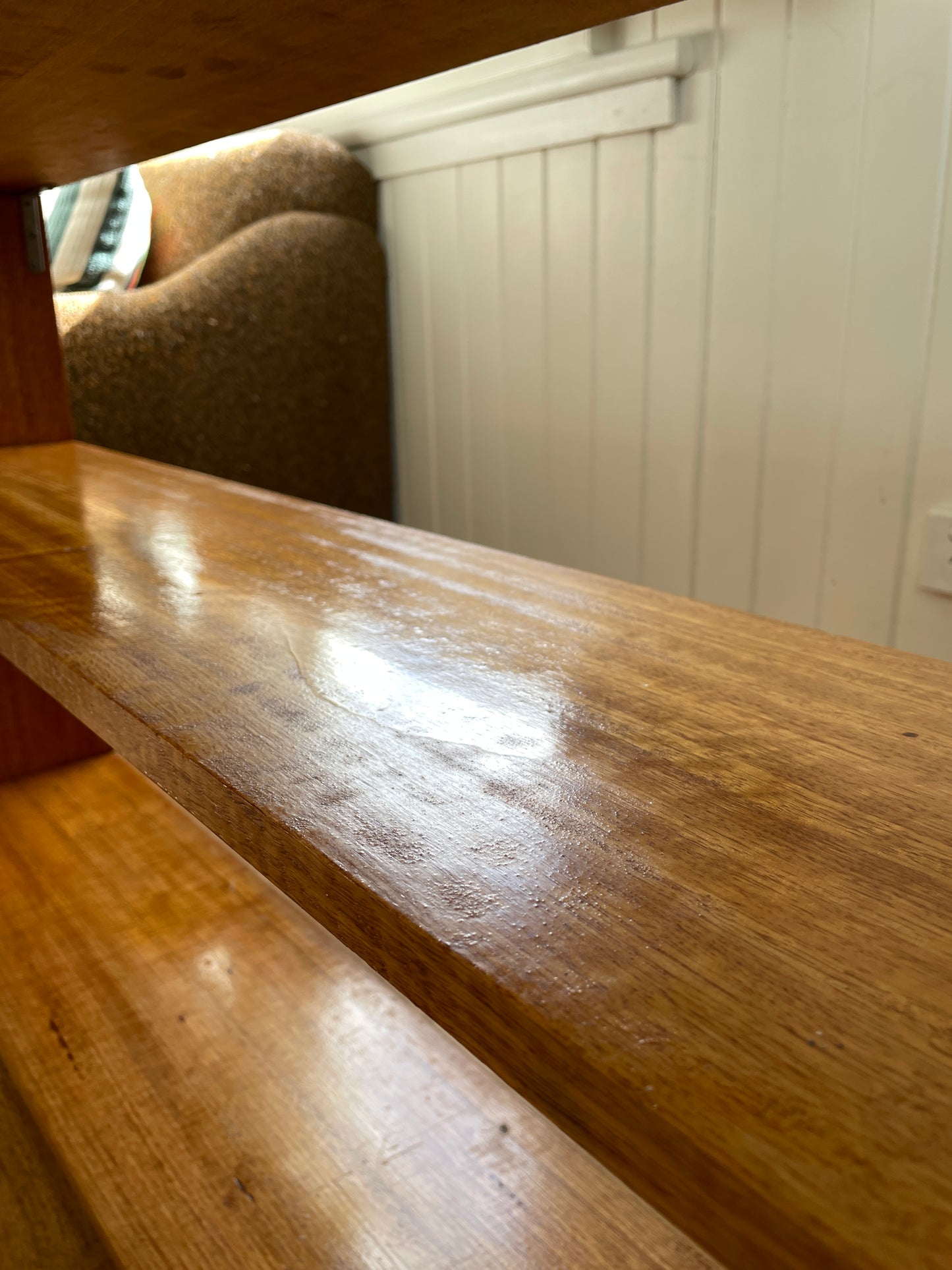 Vintage timber book shelf