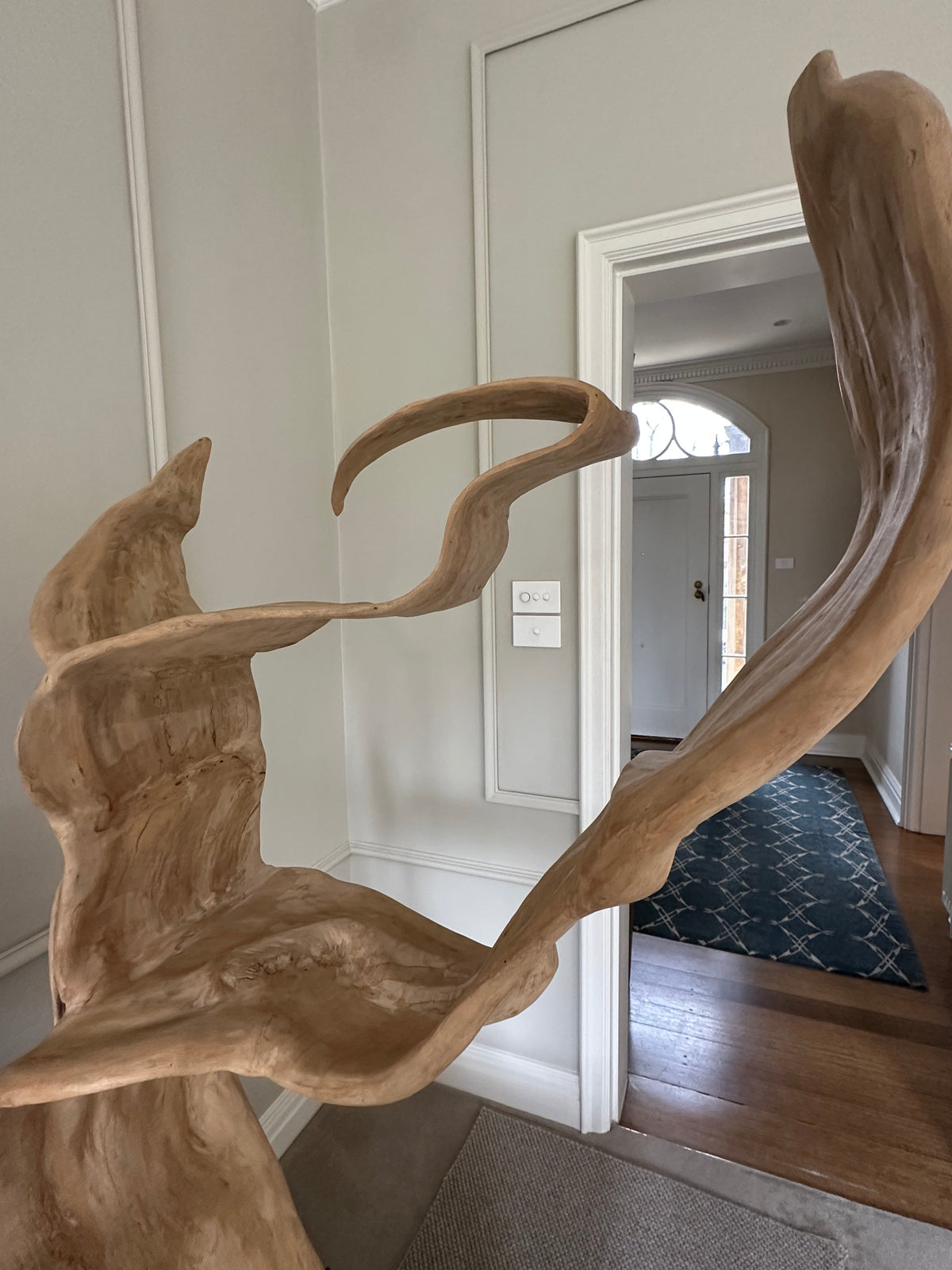 Unique Organic Teak Root Sculpture on Custom Plinth