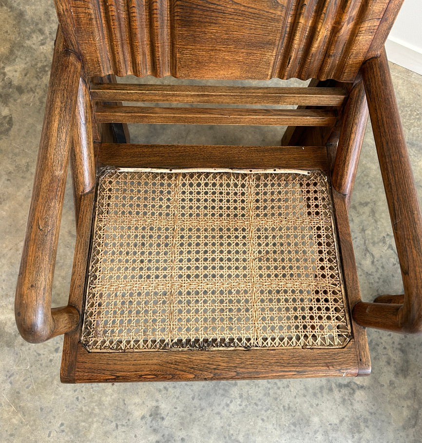 Vintage Burmese Teak and Rattan Easy Chair - Two Available