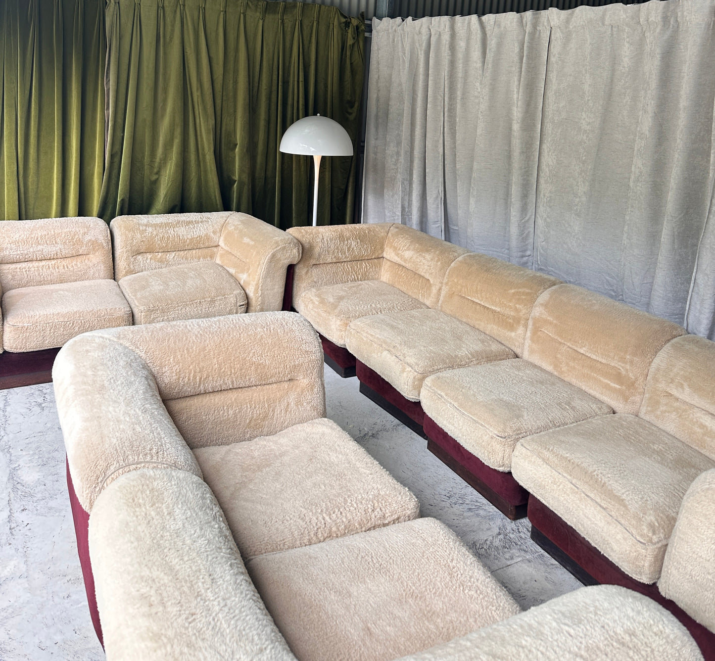 Vintage 8 Piece Fluffy Vanderoza Modular Sofa, 70’s