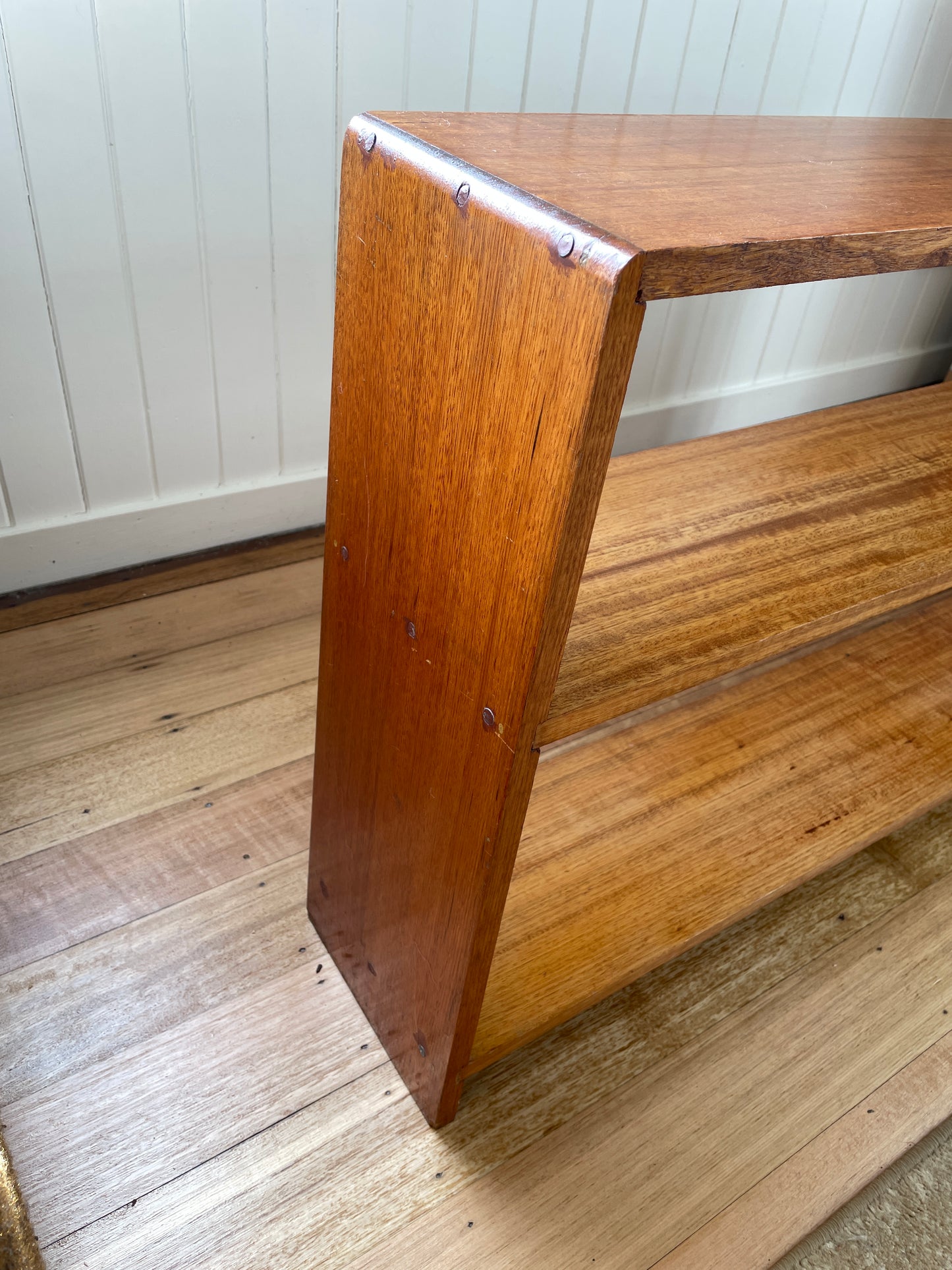 Vintage timber book shelf