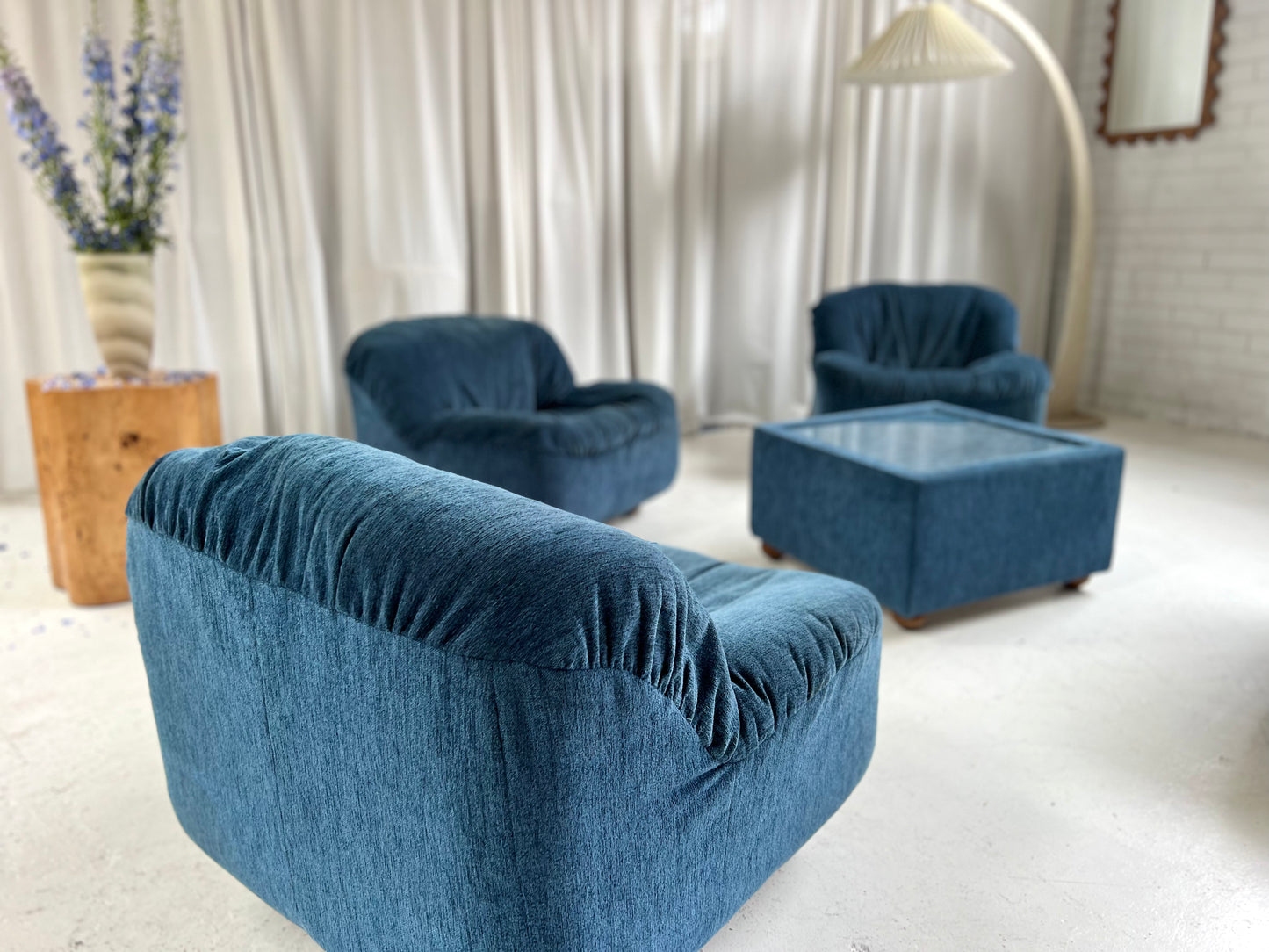 Zotta Vintage Corduroy Modular Chairs - Four Available