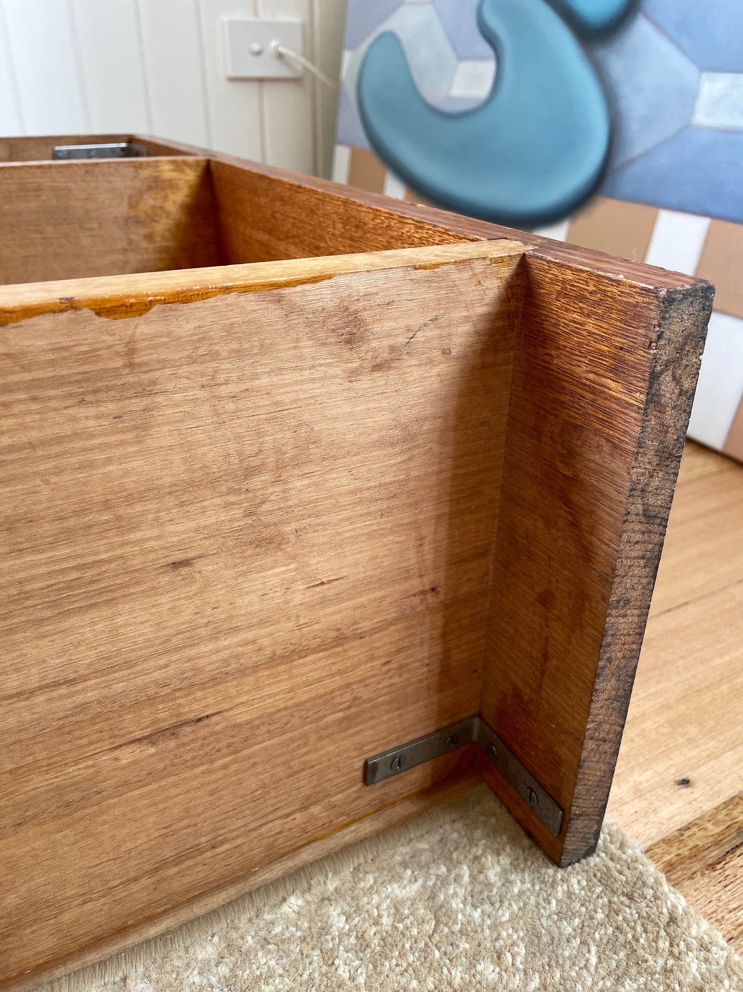 Vintage timber book shelf