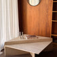 Vintage Triangle Split Level Unfilled Travertine Coffee Table