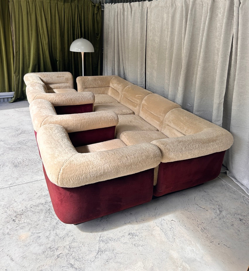 Vintage 8 Piece Fluffy Vanderoza Modular Sofa, 70’s