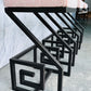 Set of Three Greek Key Bar Stools