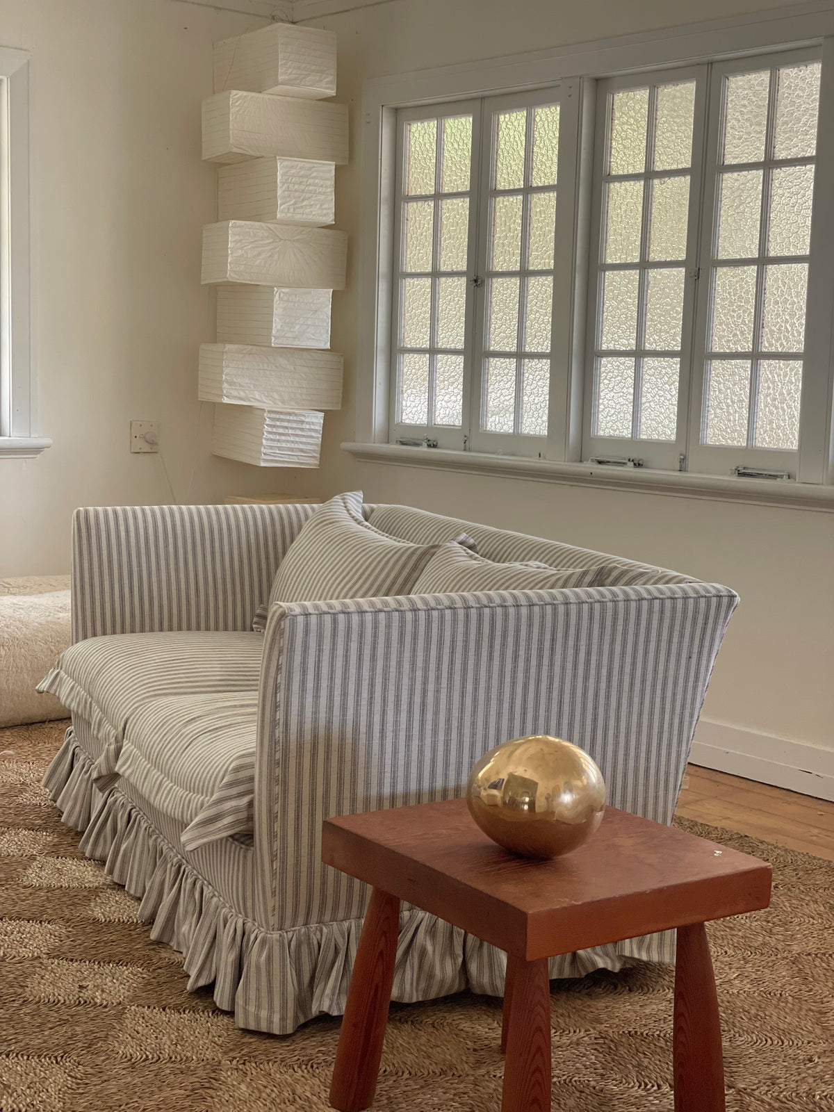 Striped Ruffle Sofa