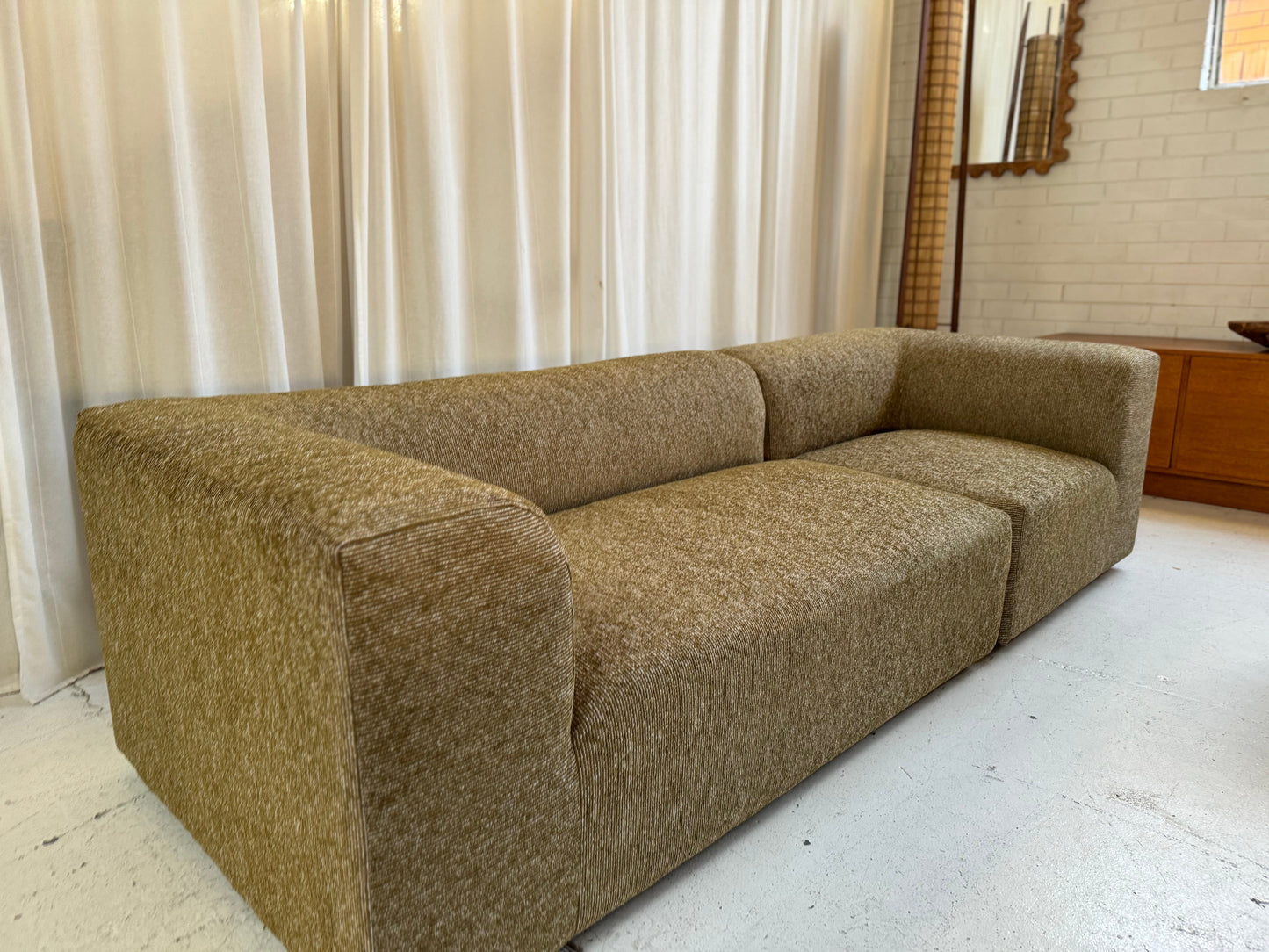 Bespoke Vintage Olive Modular Sofa Set