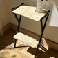 Ico Parisi Parchment Side Table with Goat Skin Shelves