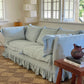 Blue Linen Ruffle Sofa