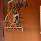 Vintage Tole Hand Painted Mirror with Shelf