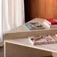 Vintage Triangle Split Level Unfilled Travertine Coffee Table