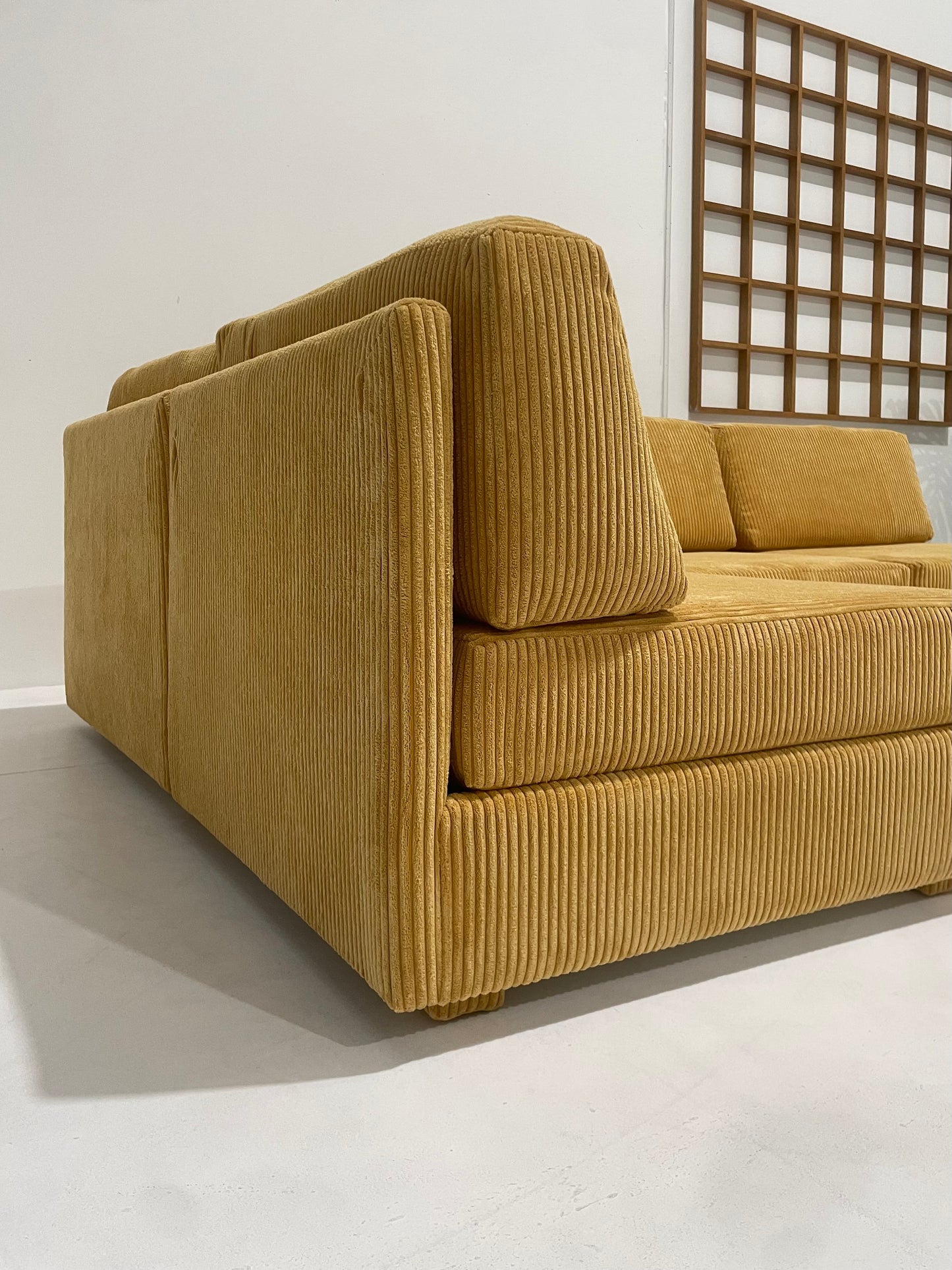 Yellow Corduroy Modular Sofa