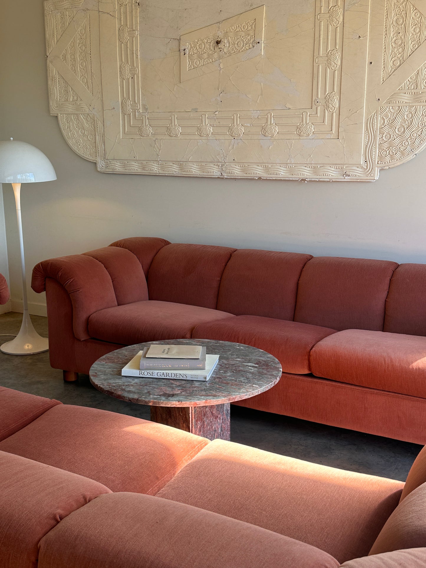 Vintage Dusty Pink Custom Made Sofas, 80's