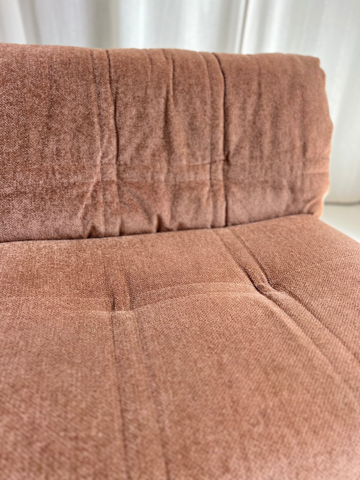Vintage Dusty Pink Chenille Modular Sofa