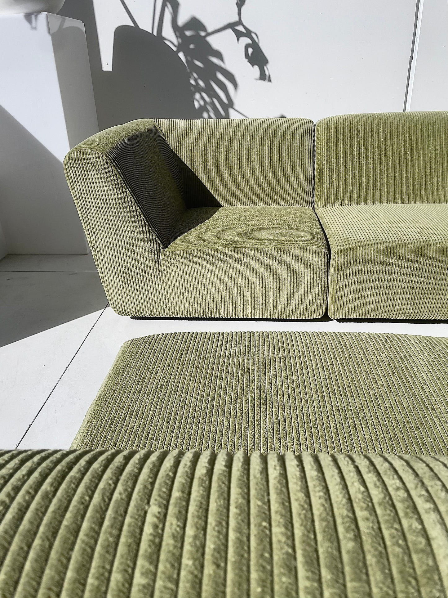 Green Corduroy Modular Sofa