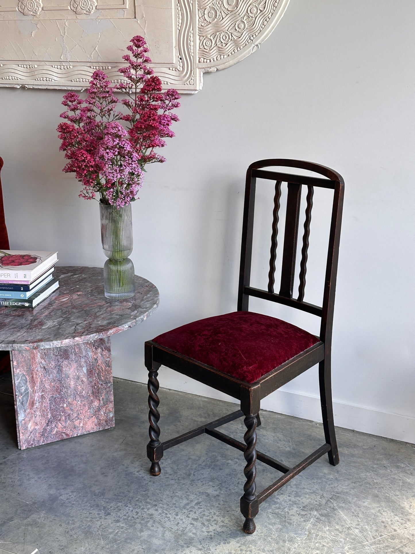 Victorian Blackened Barley-Twist Statement / Hall Chair