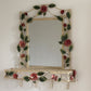 Vintage Italian Tole Hand Painted Mirror with Shelf